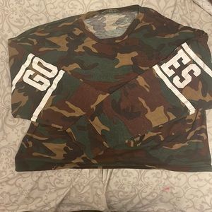 Camouflage used to clean Crop top